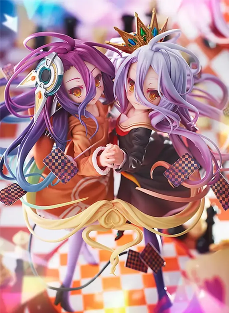 Shiro and Schwi collectible figure shown on display from an angled view