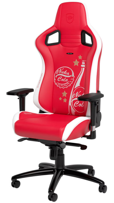 Noblechairs EPIC Fallout Nuka-Cola Edition Gaming Chair showcasing vibrant colors and design