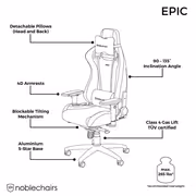 noblechairs EPIC Faux Leather Gaming Chair - 135° Recline - image 12