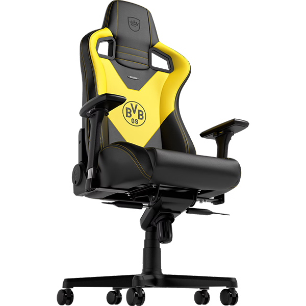 Noblechairs EPIC PU Leather Borussia Dortmund Gaming Chair - Backrest View