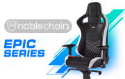 noblechairs EPIC Real Leather Gaming Chair - 4D Armrests (Black/White/Red) - image 1
