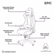 noblechairs EPIC Real Leather Gaming Chair - 4D Armrests (Black/White/Red) - image 13