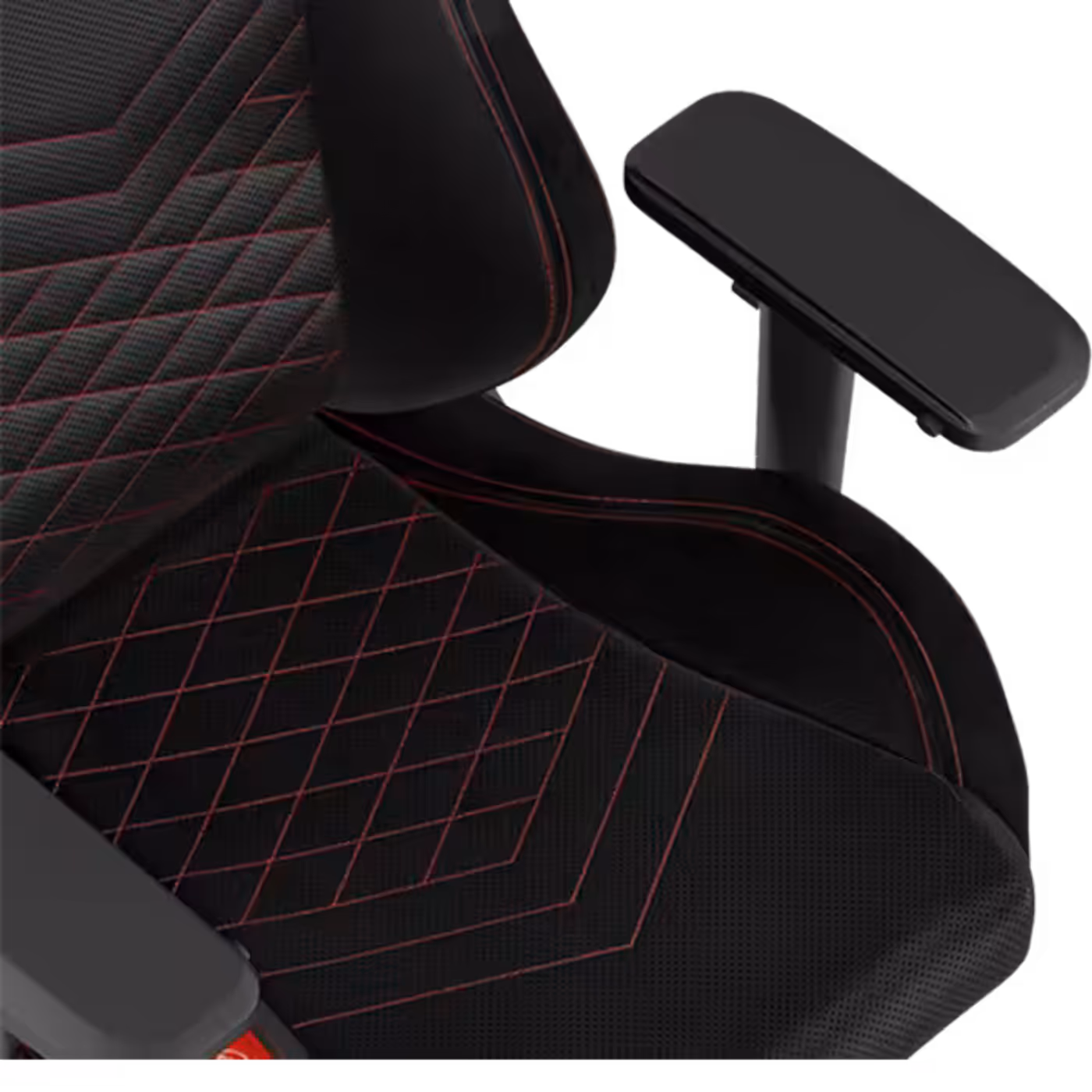 Close-up of 4D adjustable armrests on the noblechairs EPIC gaming chair