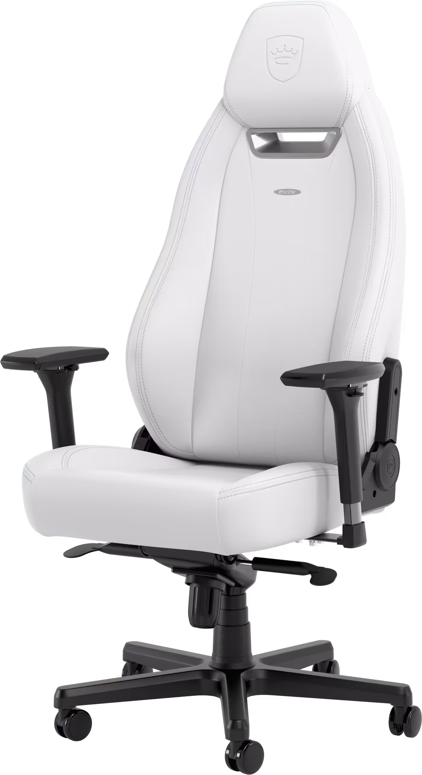 Close up of the high-tech vinyl material used on the noblechairs LEGEND White Edition