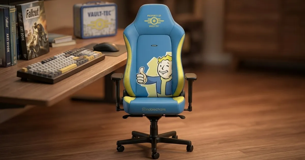 Fallout Chair noblechairs HERO Vault‑Tec Gaming Chair — Adjustable Lumbar | Evetech