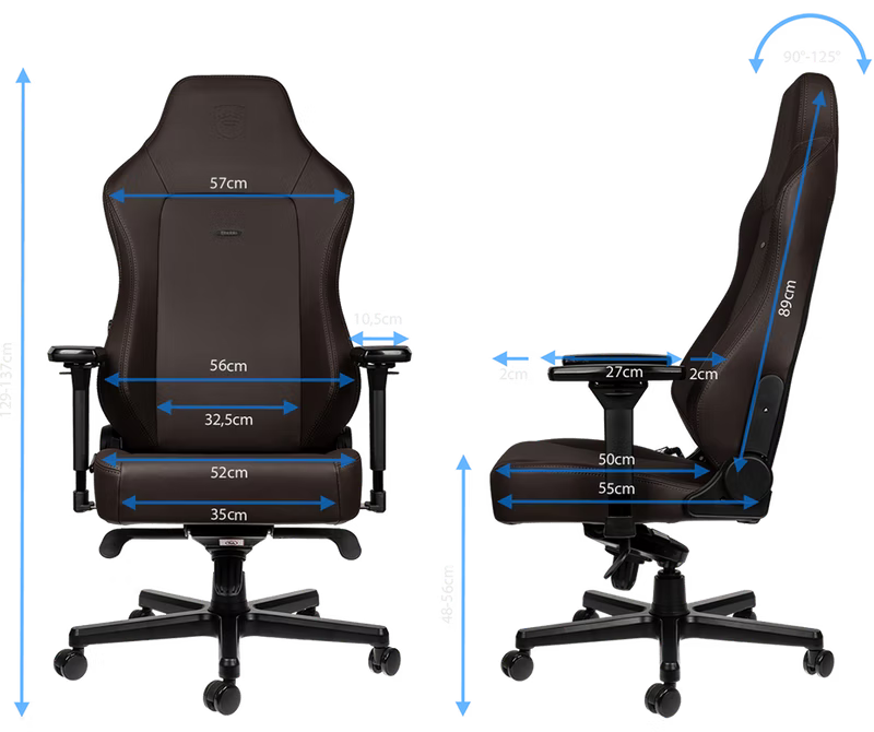 Noblechairs HERO PU JAVA Edition Gaming Chair demonstrating ergonomic design