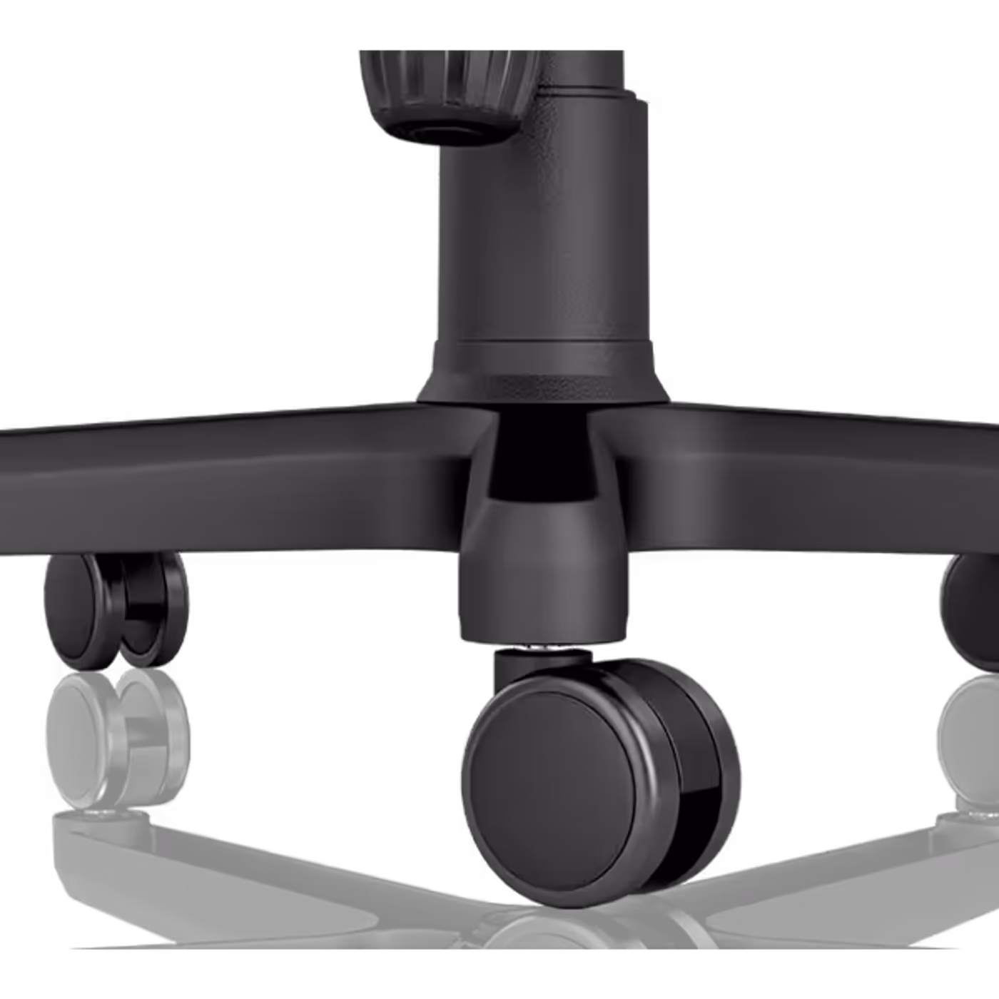 Robust aluminium base and smooth-rolling casters on the gaming chair