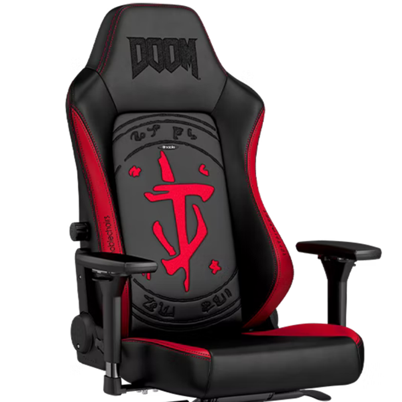 Ergonomic backrest profile and memory foam headrest on the noblechairs HERO gaming chair