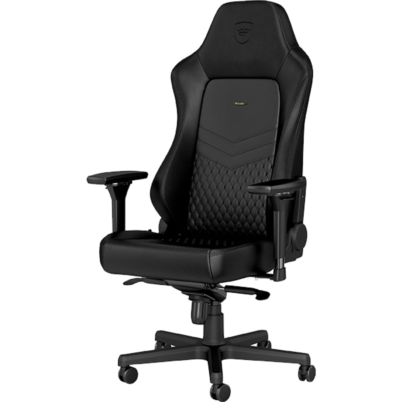 Noblechairs HERO Series gaming chair featuring integrated side-mounted adjustable lumbar support dial