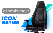 noblechairs ICON Faux Leather Gaming Chair (Black/Platinum/White) - image 1