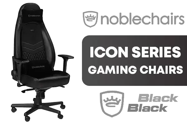 noblechairs ICON Series Real Leather Gaming Chair Black Comfortable  breathable cold foam upholstery Max Weight Load (User) 150KG Safety 