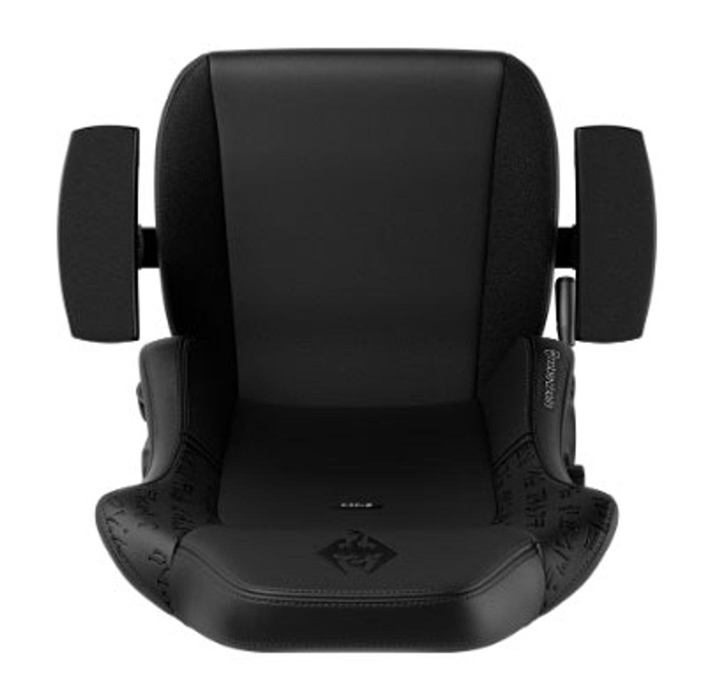 Contoured backrest and lumbar support area of the noblechairs Hero Skyrim Edition