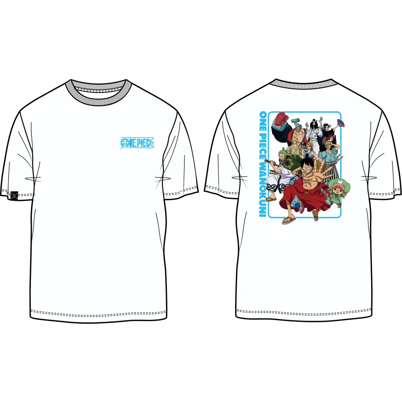 One Piece Wano Kuni classic crew T-shirt shown flat