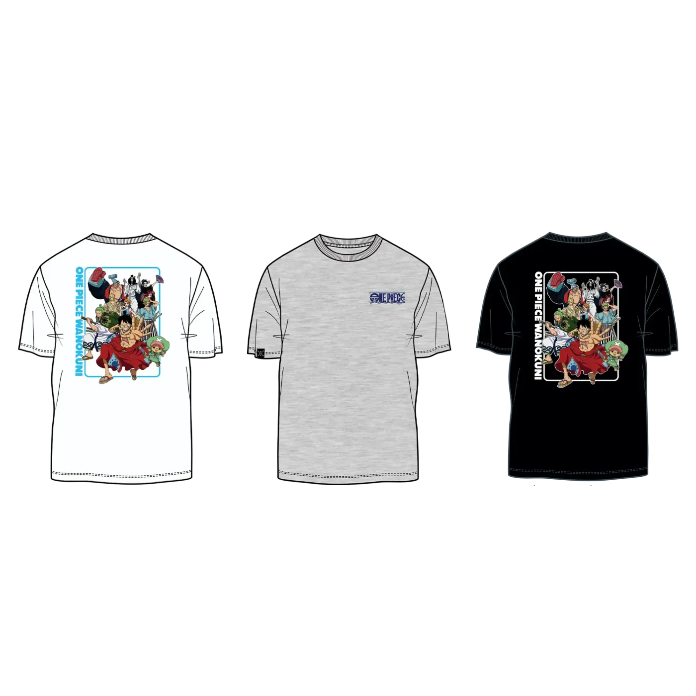 Crew neck collar detail on the One Piece Wano Kuni T-shirt