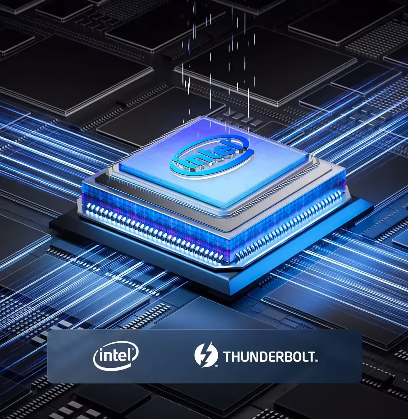Close-up representation of Thunderbolt 4 certified chipset