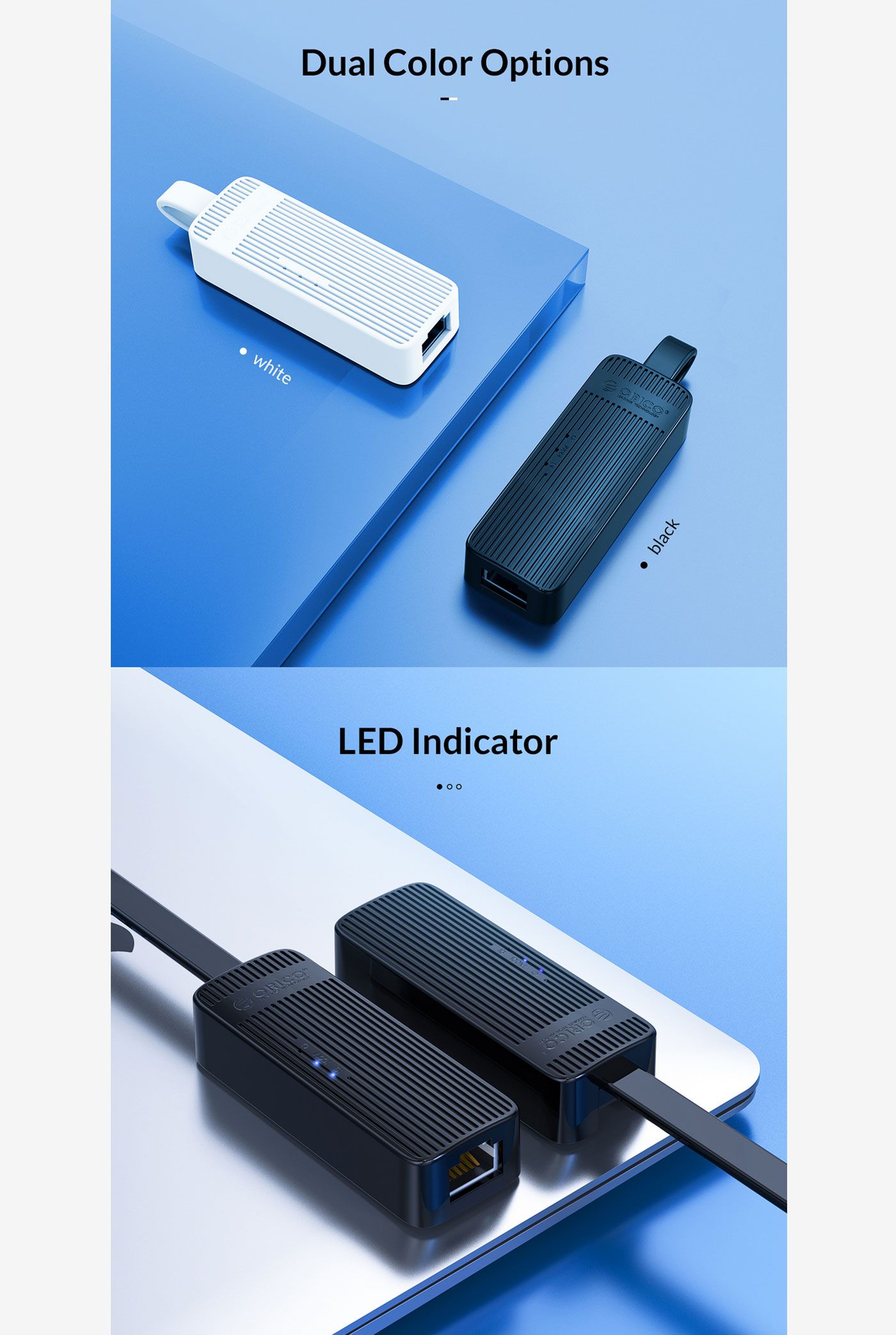 Black Orico UTJ-U3 adapter shown against a plain background