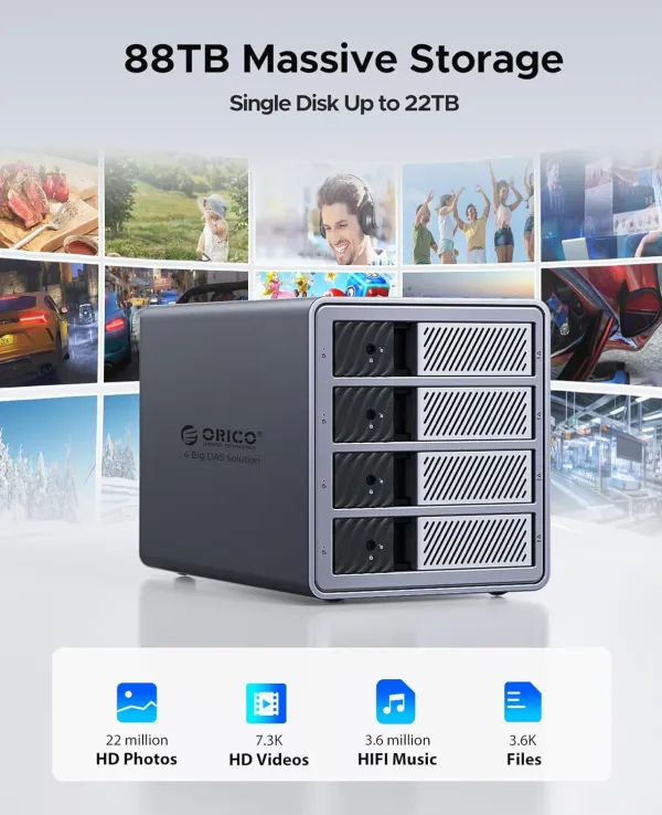 Orico 9848RU3 4-Bay RAID DAS 5Gbps, 88TB | Evetech