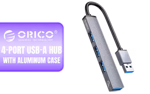 Orico 4 Port USB A HUB with Aluminum Case Orico 4 Port USB A HUB with Aluminum Case - Image 1