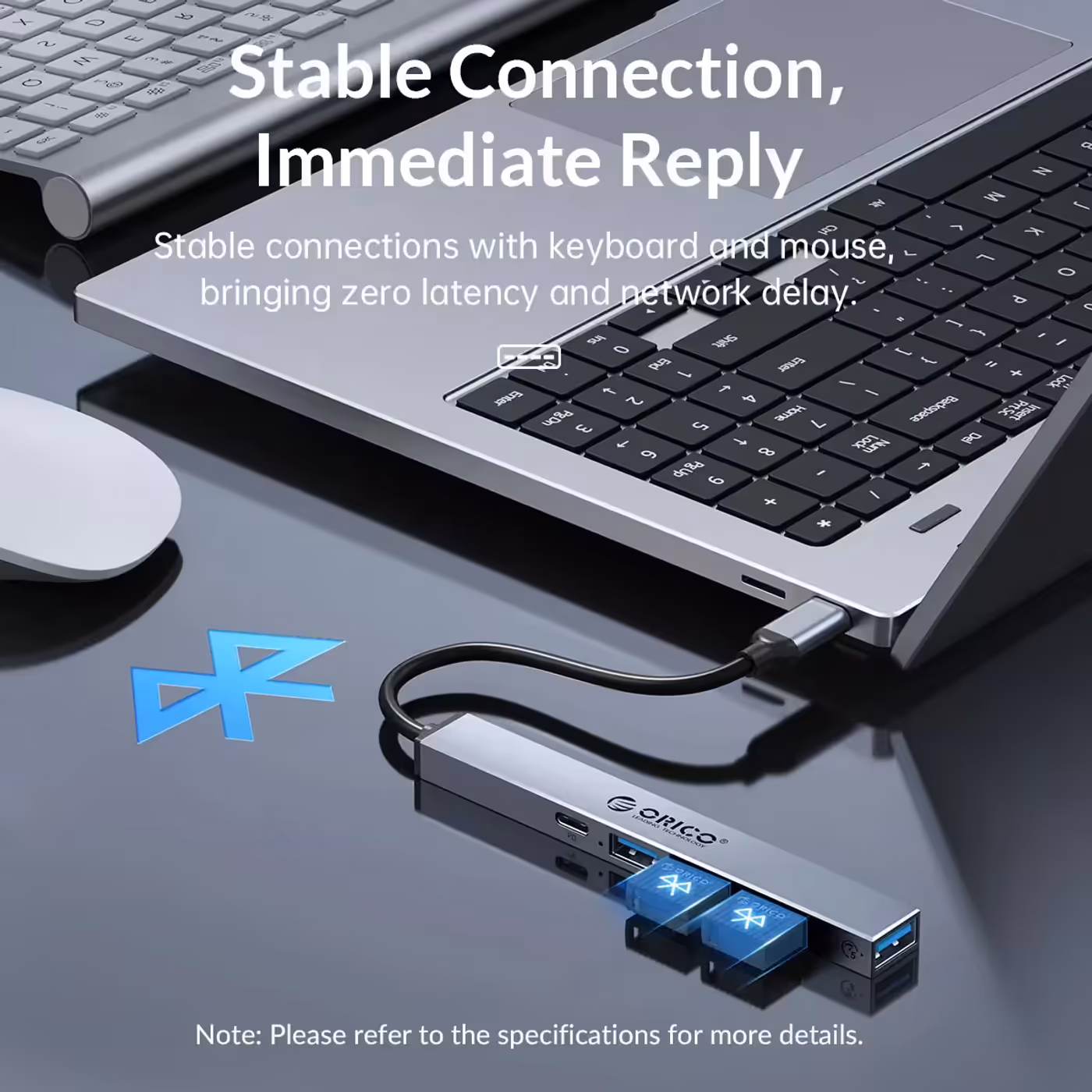 Front view of the compact Orico 5-port USB-C hub
