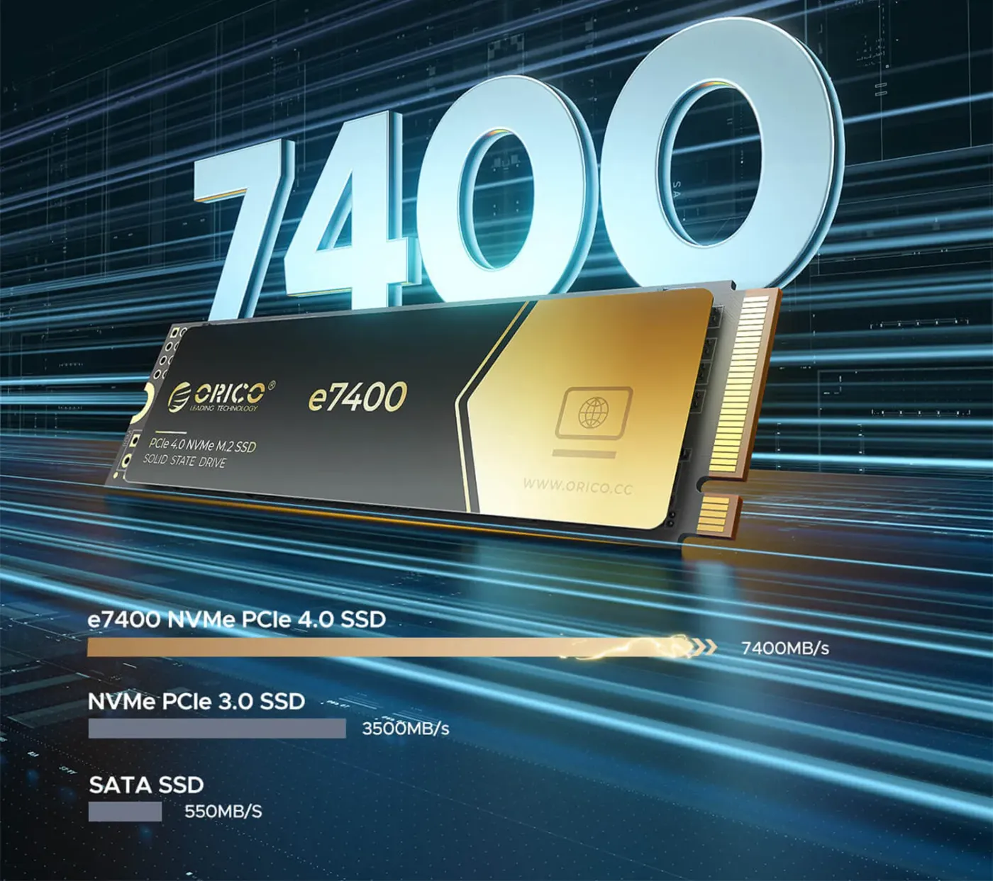 ORICO e7400 4TB M.2 NVMe SSD — PCIe Gen4, PS5 Ready | Evetech