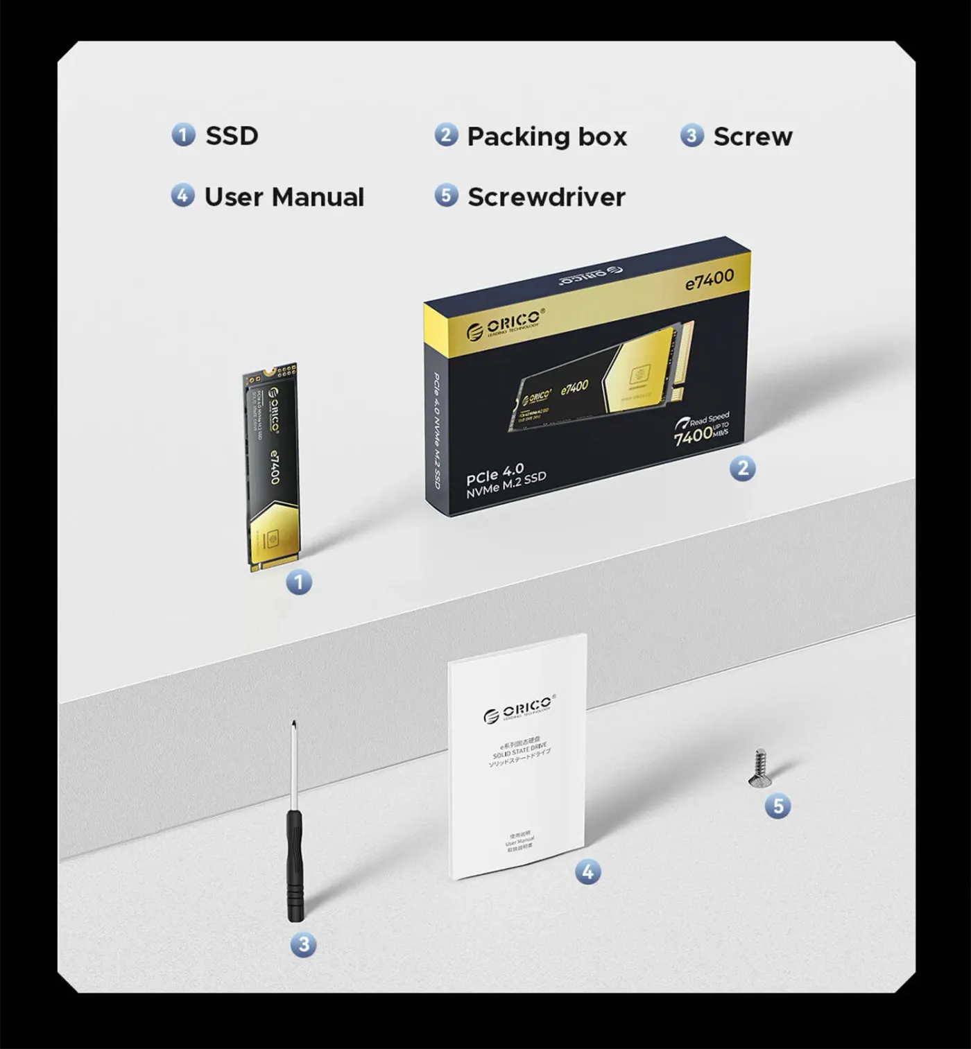 ORICO e7400 4TB M.2 NVMe SSD — PCIe Gen4, PS5 Ready | Evetech