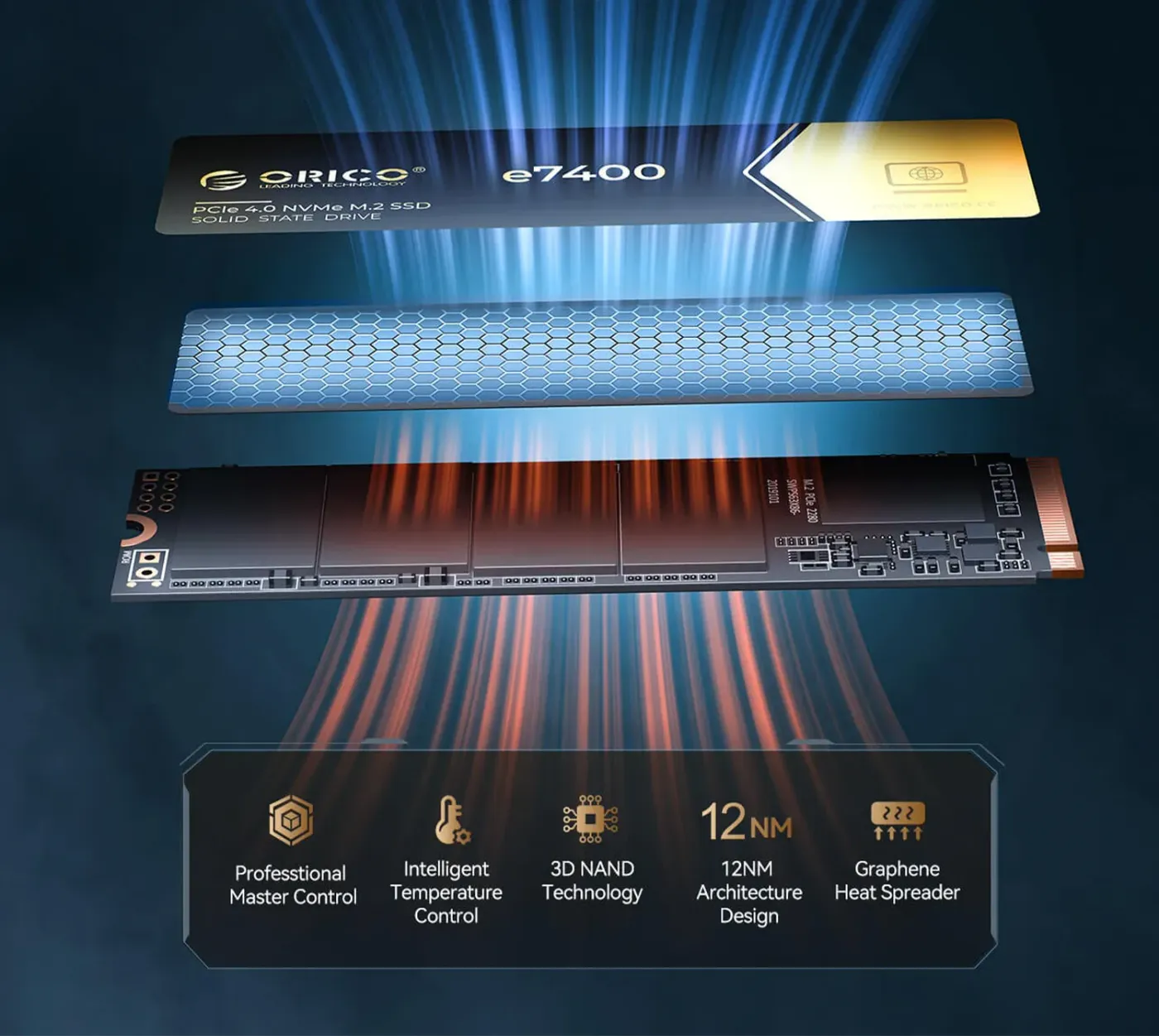 ORICO e7400 4TB M.2 NVMe SSD — PCIe Gen4, PS5 Ready | Evetech