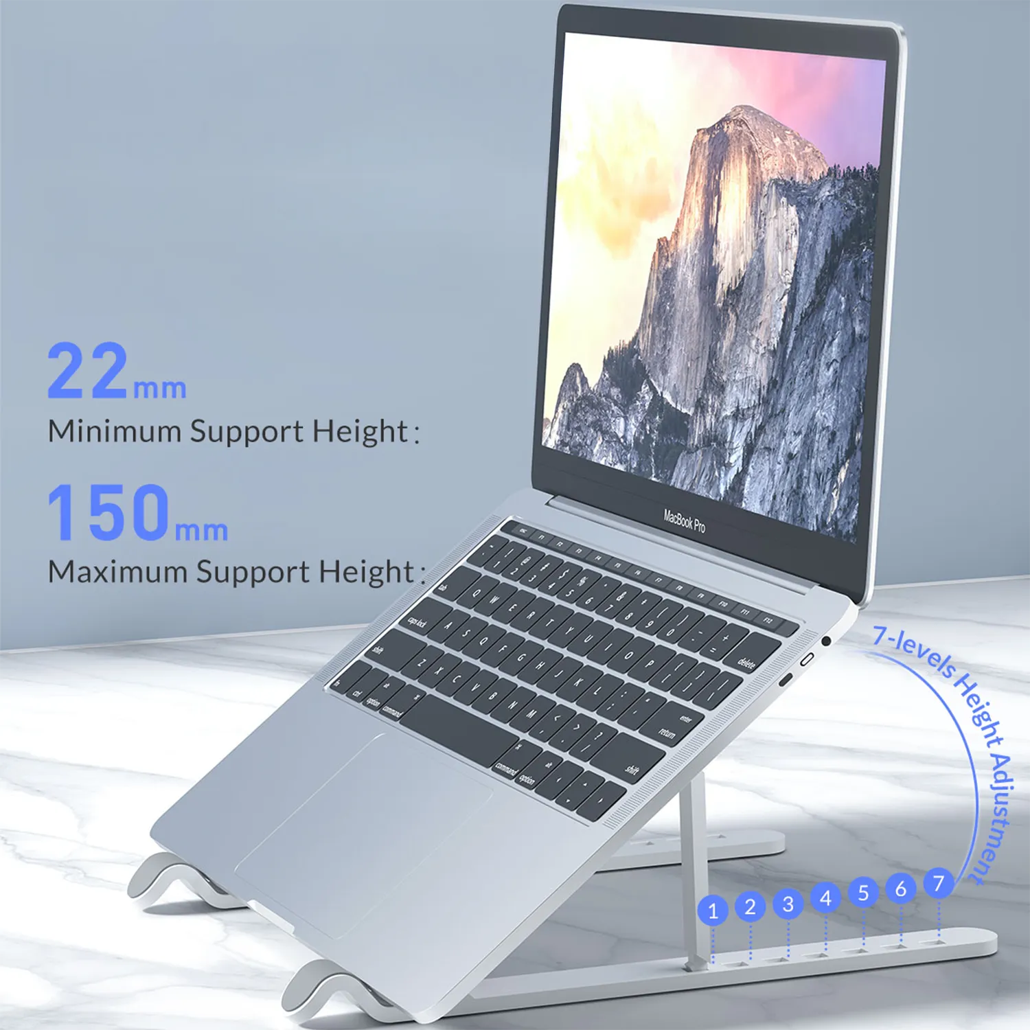 Ergonomic multi-angle adjustment notches on ORICO stand