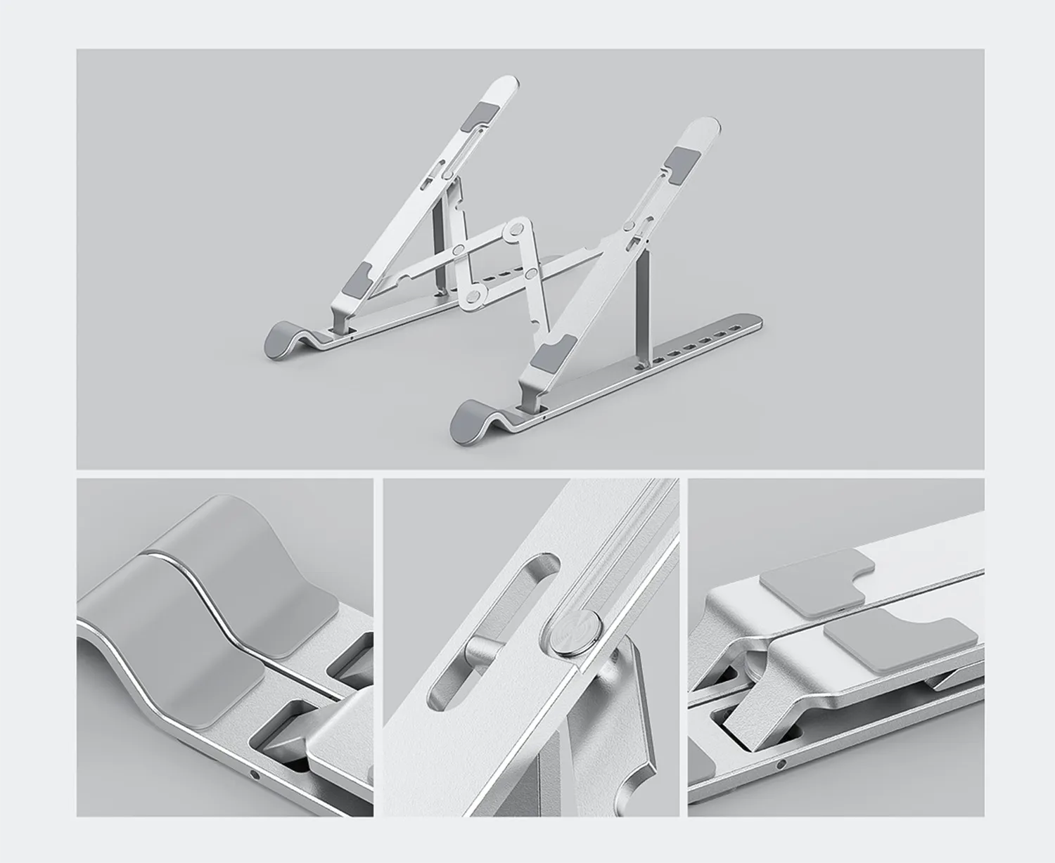 Close-up of matte plated finish on ORICO silver stand