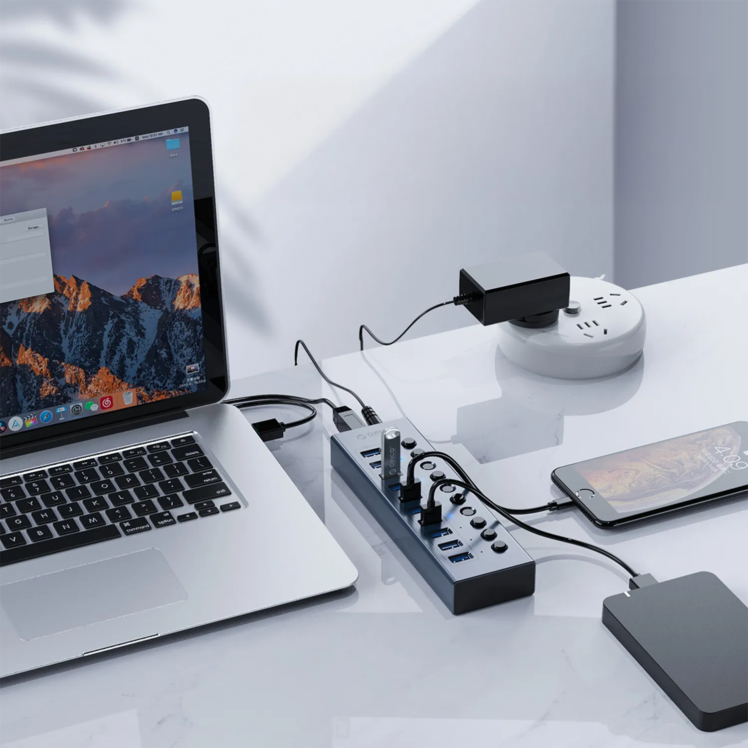 USB hub with 1.5A output per port