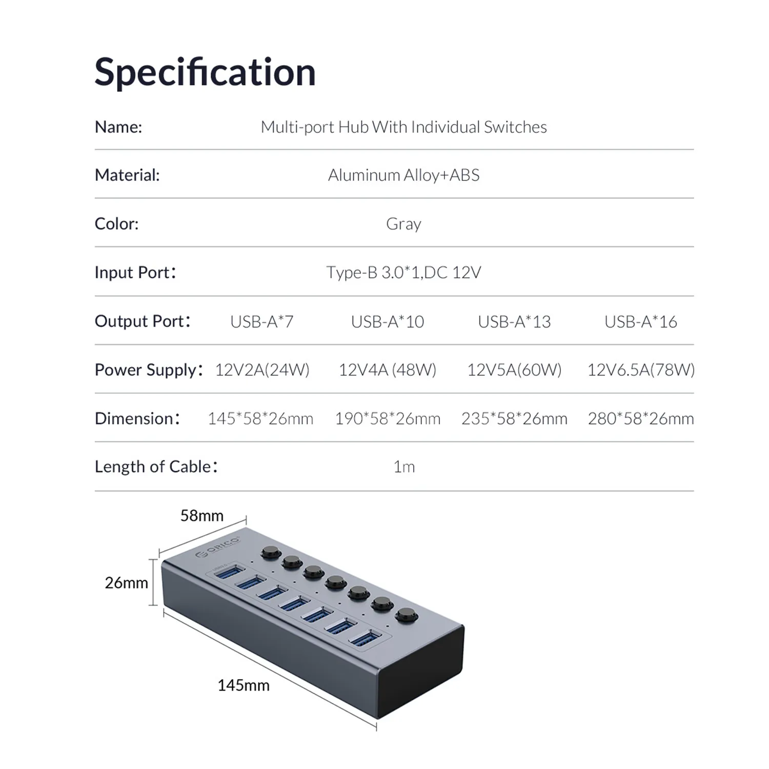 Stylish and professional USB hub with aluminum design