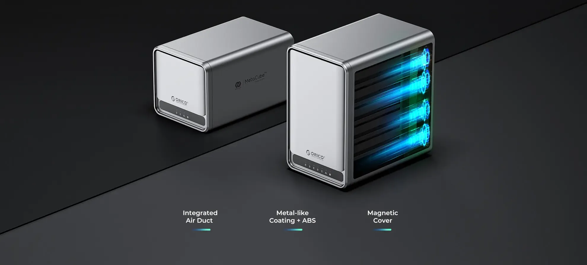 Heat dissipation design of Orico NAS MetaCube Pro with optimized airflow (desktop)