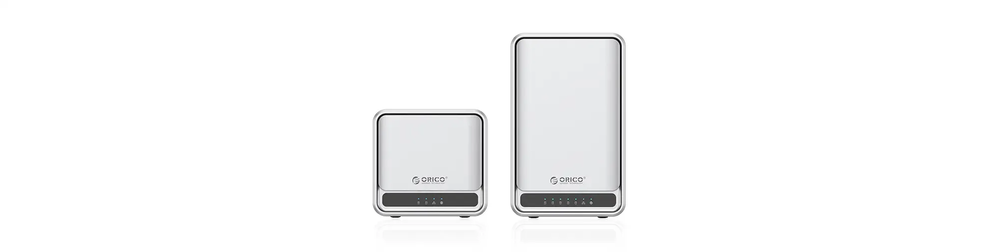 Rear I/O on Orico NAS MetaCube Pro showing USB-C, USB-A, 1GbE, and power (mobile)