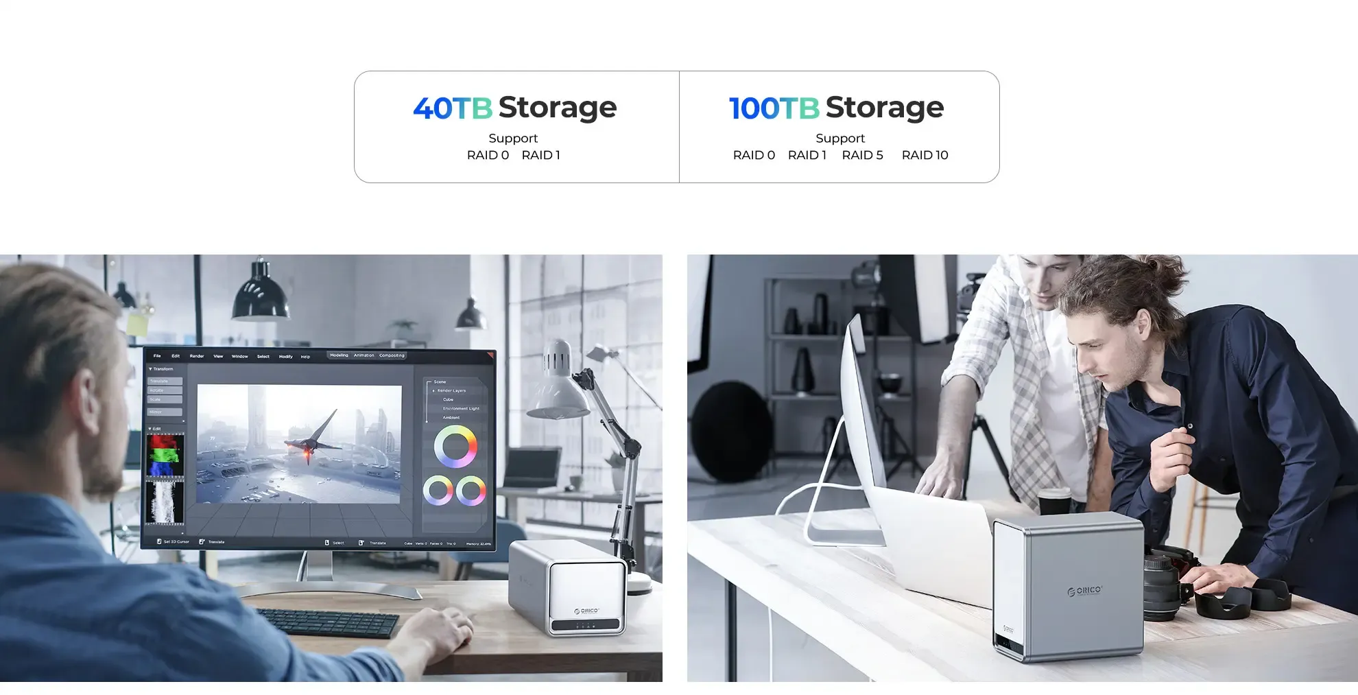 Creator workstation using Orico NAS MetaCube Pro for large media libraries (mobile)