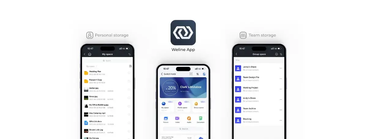 Team sharing documents through Orico MetaCube Pro private cloud (desktop)