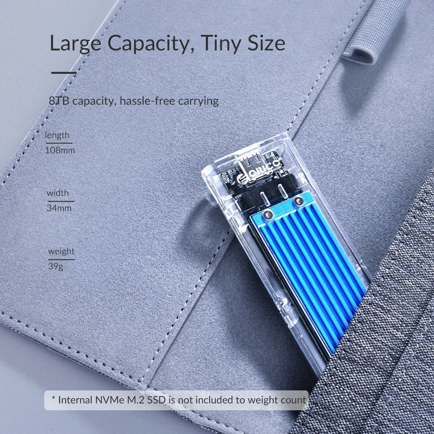 ORICO NVMe enclosure used as portable game storage