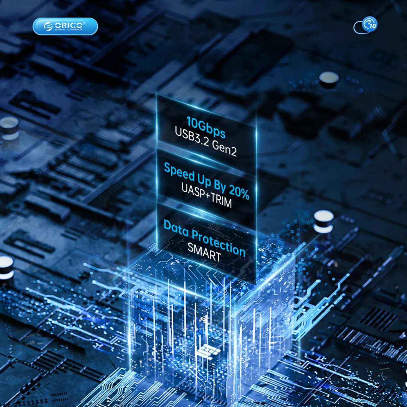 M.2 NVMe SSD enclosure supporting multiple drive types up to 4TB