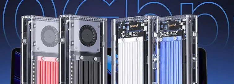 ORICO TCM2-U4 Transparent Type-C NVMe Enclosure — 40Gbps, PD100W