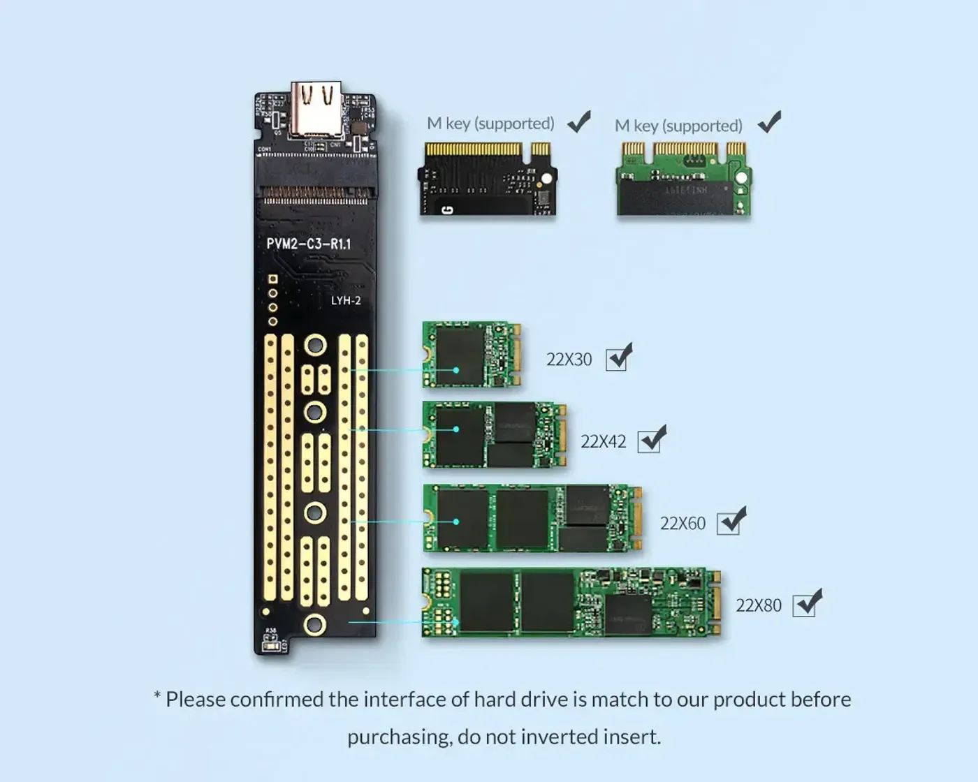 ORICO transparent NVMe enclosure showing its aluminium heatsink accents