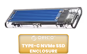 ORICO Transparent Type C NVMe SSD Enclosure Blue ORICO Transparent Type C NVMe SSD Enclosure Blue - Image 1