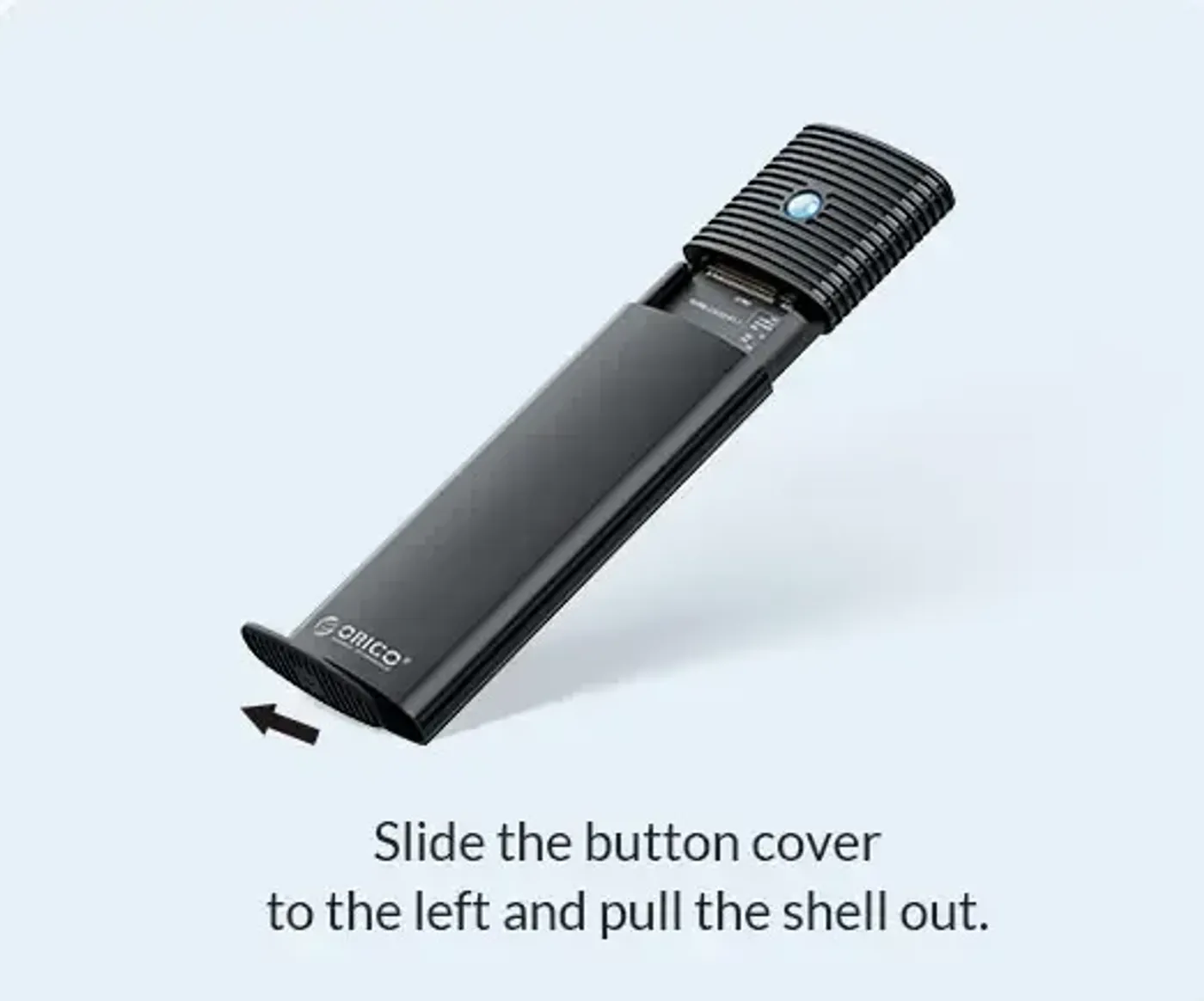 External SSD enclosure in use with a Type-C tablet