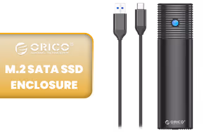 ORICO USB A to Type C SATA SSD Enclosure Black ORICO USB A to Type C SATA SSD Enclosure Black - Image 1
