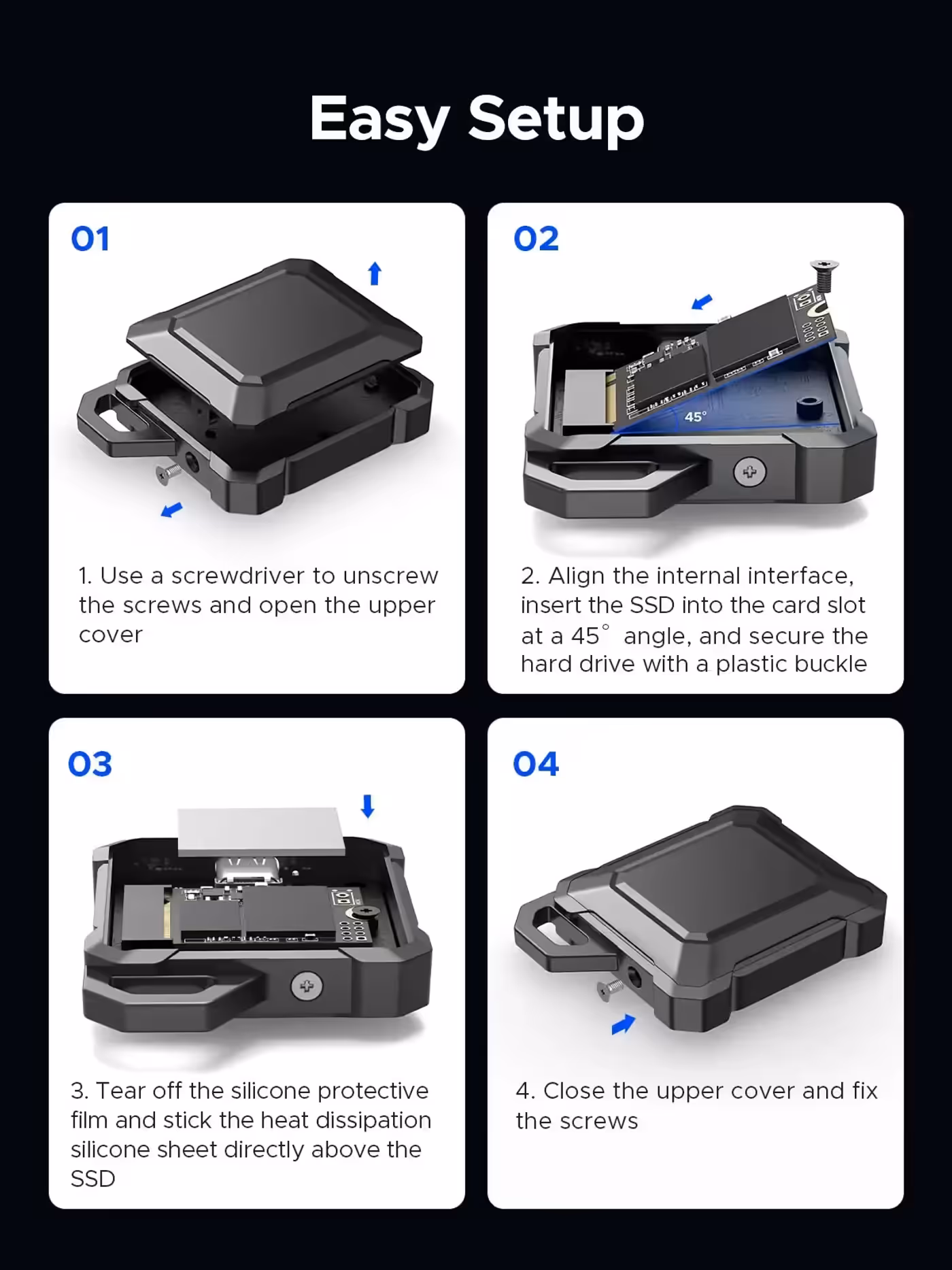 Sleek and portable ORICO XAM2 NVMe SSD enclosure designed for mobile users