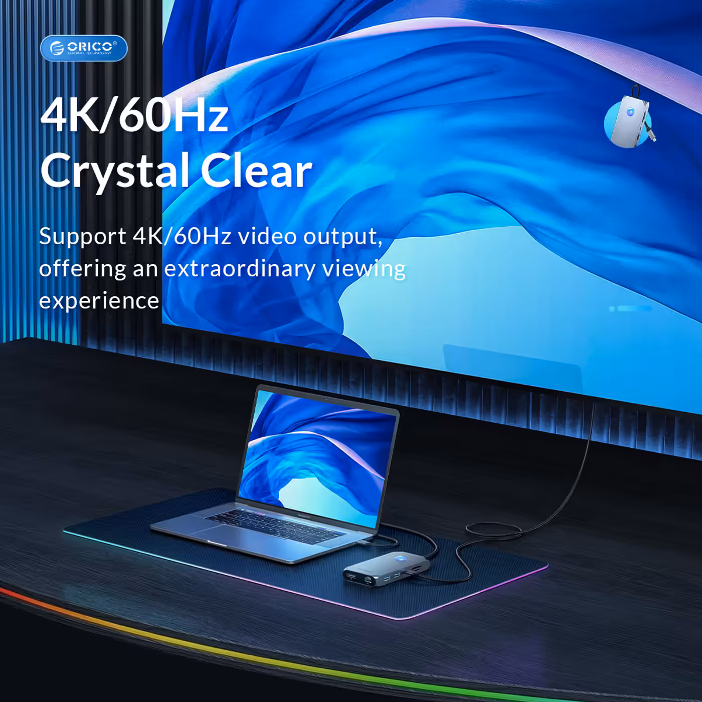 ORICO XCR-X1 driving a 4K monitor