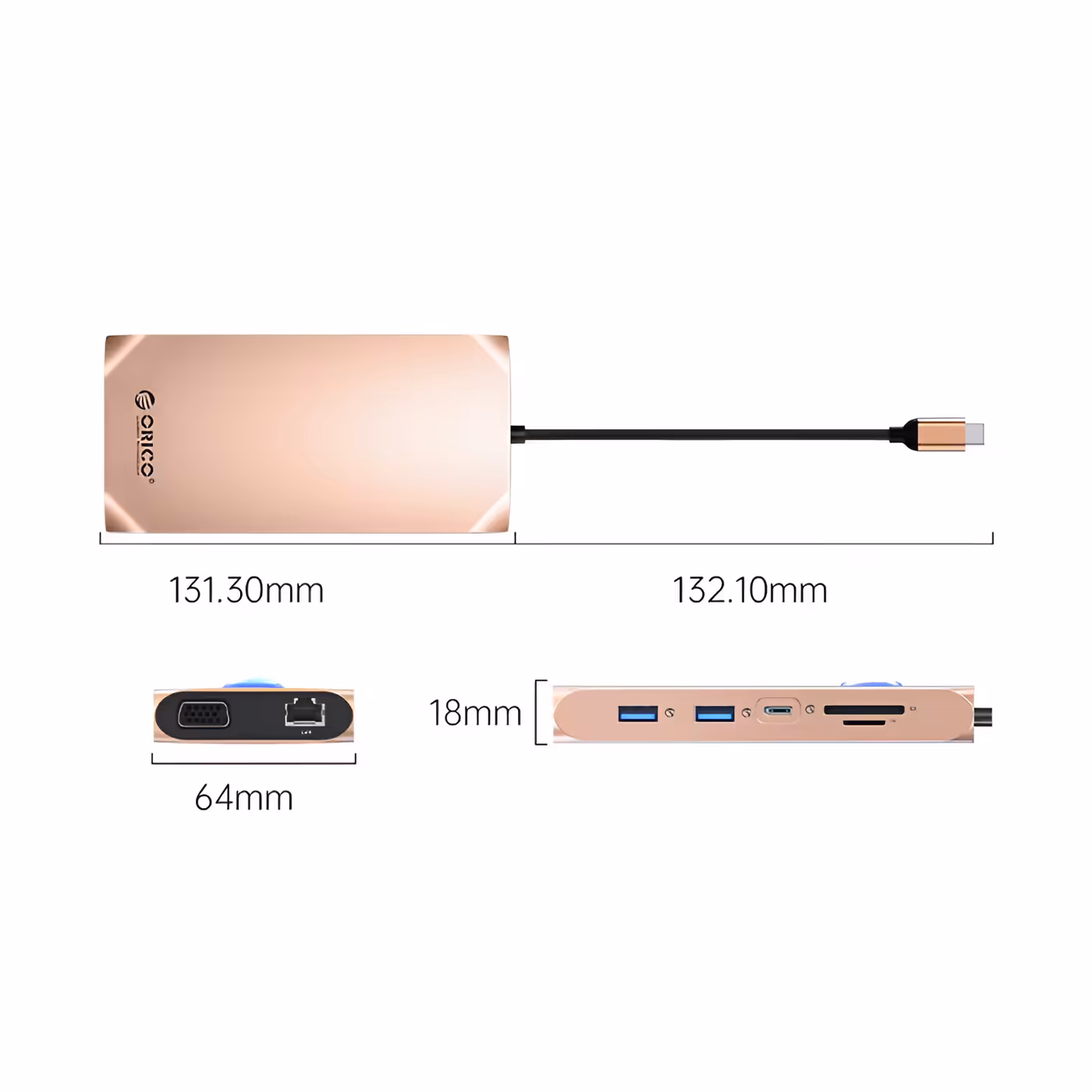 ORICO XCR-X11 dimensions