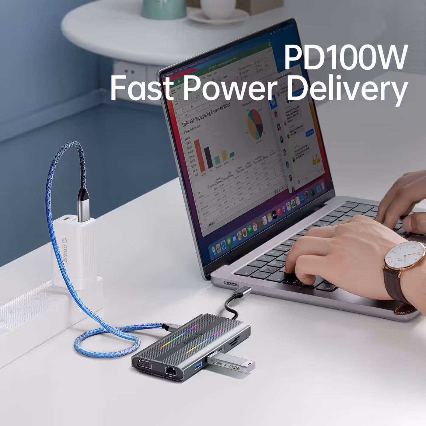 ORICO XDR-X1 100W power delivery banner