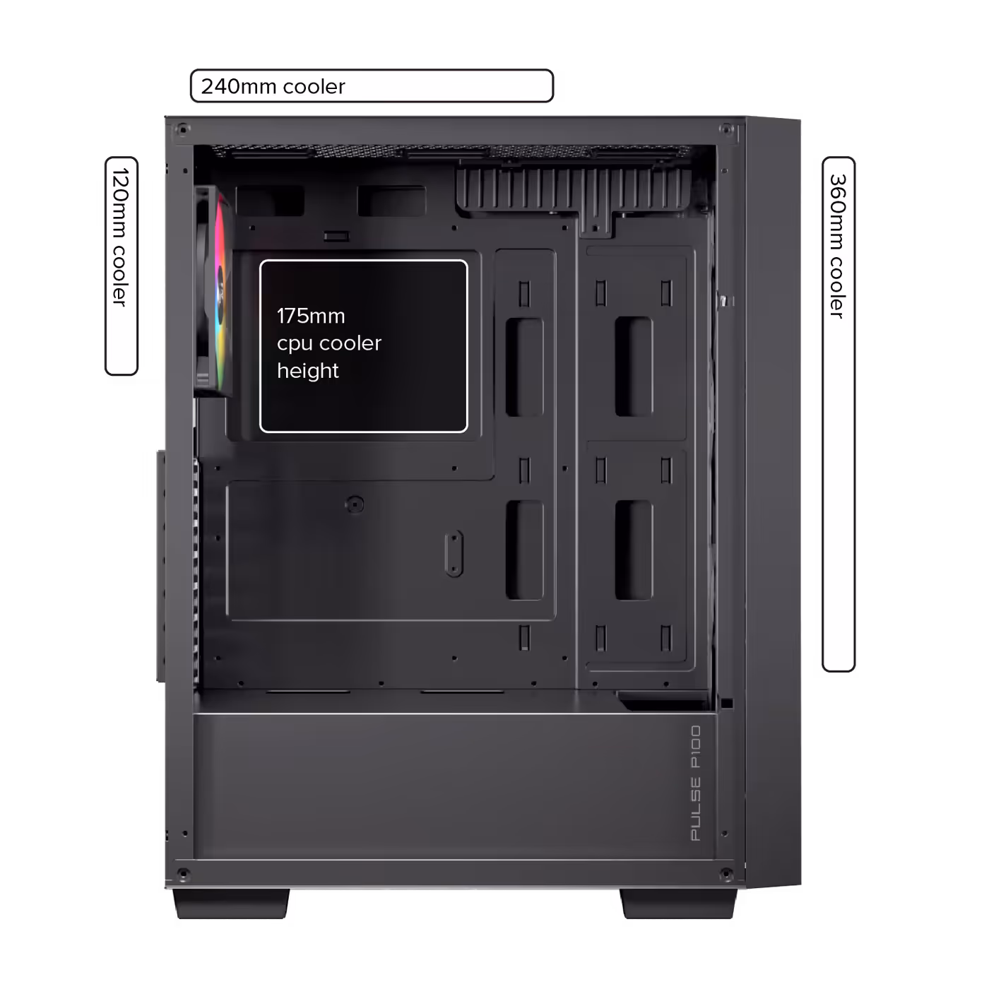 Internal layout demonstrating support for advanced cooling hardware and thermal management