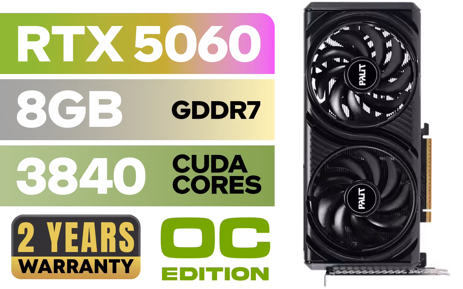 Palit GeForce RTX 5060 Infinity 2 OC 8GB GDDR7