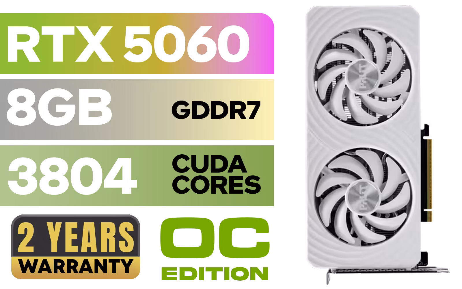 Palit GeForce RTX 5060 OC Graphics Card - White