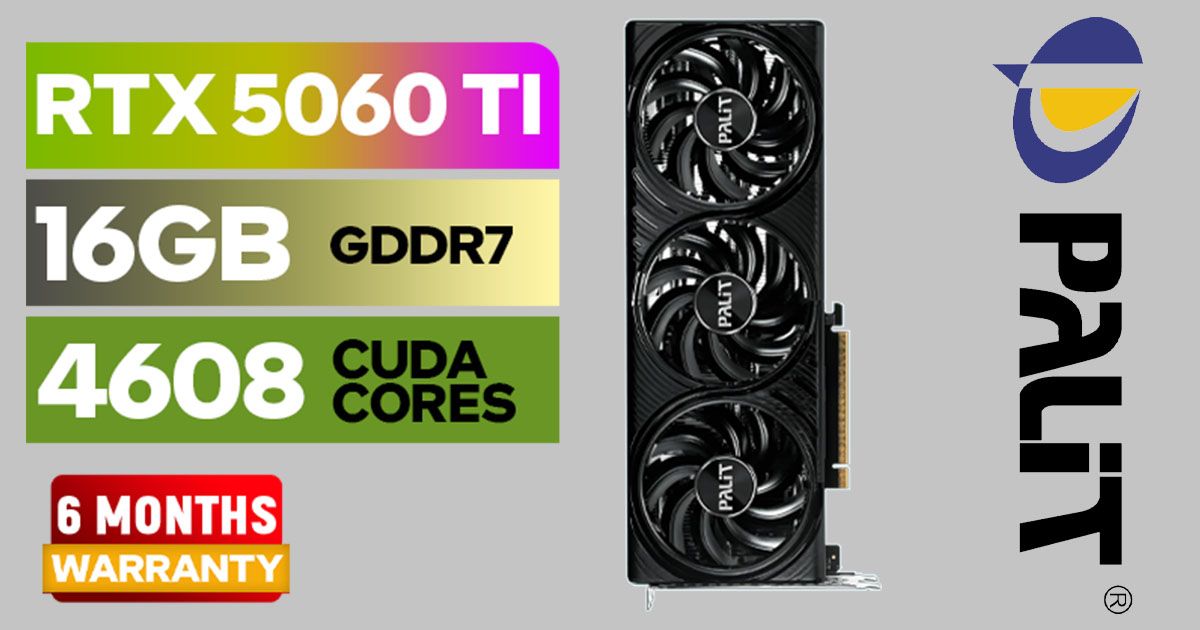 Palit GeForce RTX 5060 Ti Infinity 16GB GDDR7 Graphics Card | Evetech