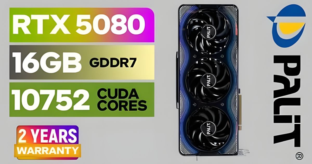 Palit GeForce RTX 5080 GameRock 16G – 16GB GDDR7, PCIe Gen5